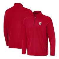 Men's Antigua Crimson Indiana Hoosiers Perilous Quarter-Zip Pullover Top