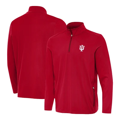 Men's Antigua Crimson Indiana Hoosiers Perilous Quarter-Zip Pullover Top