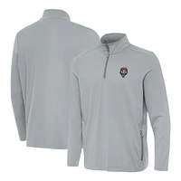 Men's Antigua Gray New Mexico Lobos Perilous Quarter-Zip Top