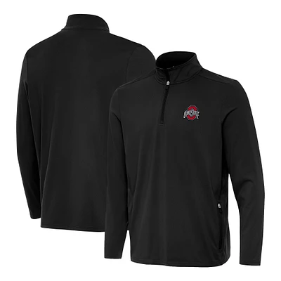 Men's Antigua Black Ohio State Buckeyes Perilous Quarter-Zip Top