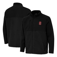 Men's Antigua Black Stanford Cardinal Daily Fused Full-Zip Jacket