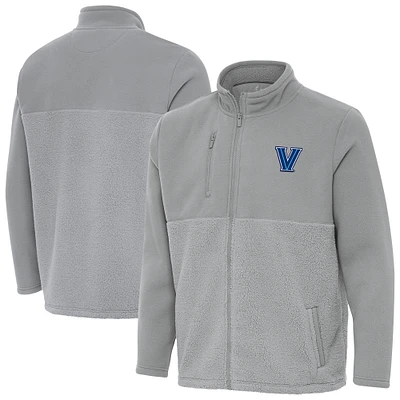 Men's Antigua Gray Villanova Wildcats Daily Fused Full-Zip Jacket