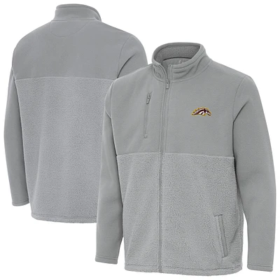 Men's Antigua Gray Western Michigan Broncos Daily Fused Full-Zip Jacket