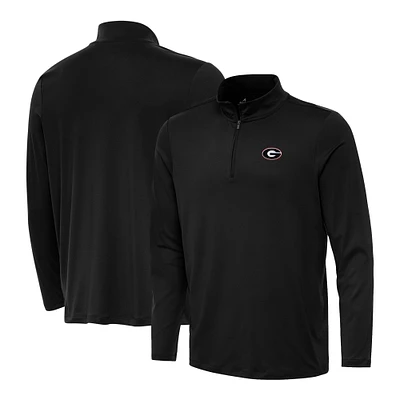 Men's Antigua Black Georgia Bulldogs Reprocess Quarter-Zip Top