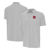 Men's Antigua Gray Rutgers Scarlet Knights Twine Polo