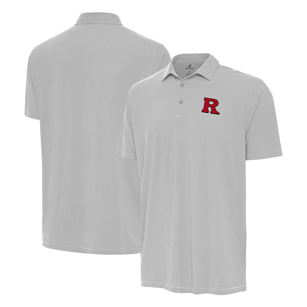 Men's Antigua Gray Rutgers Scarlet Knights Twine Polo