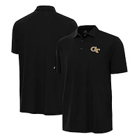 Men's Antigua Black Georgia Tech Yellow Jackets Era Polo