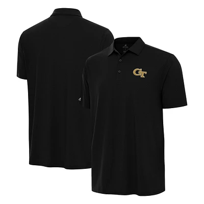 Men's Antigua Black Georgia Tech Yellow Jackets Era Polo