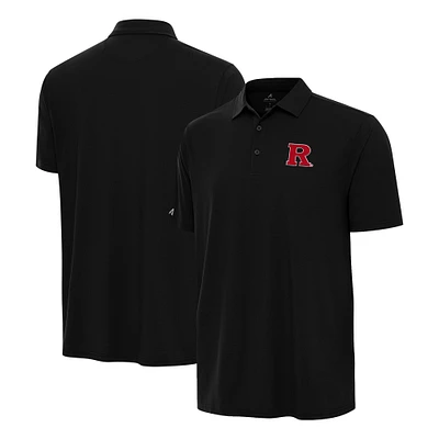 Men's Antigua Black Rutgers Scarlet Knights Era Polo