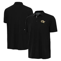 Men's Antigua Black/Gray Georgia Tech Yellow Jackets Era Polo