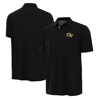 Men's Antigua Black/Gray Georgia Tech Yellow Jackets Era Polo