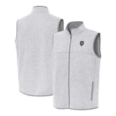 Men's Antigua Heather Gray New Mexico Lobos Fortune Full-Zip Vest