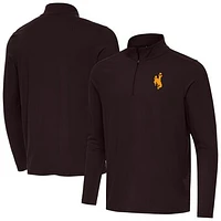 Men's Antigua Wyoming Cowboys Intent Quarter-Zip Top
