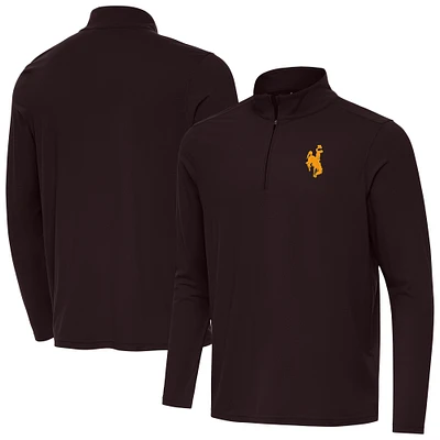 Men's Antigua Wyoming Cowboys Intent Quarter-Zip Top