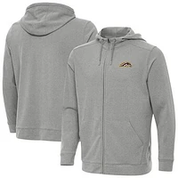 Men's Antigua  Heather Gray Western Michigan Broncos Effortless Full-Zip Hoodie