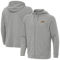 Men's Antigua  Heather Gray Western Michigan Broncos Effortless Full-Zip Hoodie