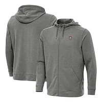 Men's Antigua Heather Black New Mexico Lobos Effortless Full-Zip Hoodie