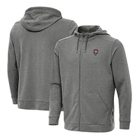 Men's Antigua Heather Black New Mexico Lobos Effortless Full-Zip Hoodie