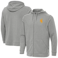 Men's Antigua  Heather Gray Wyoming Cowboys Effortless Full-Zip Hoodie