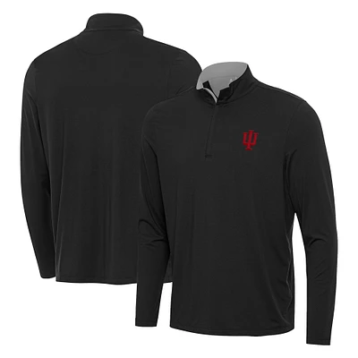Men's Antigua  Black Indiana Hoosiers Content Quarter-Zip Pullover Top