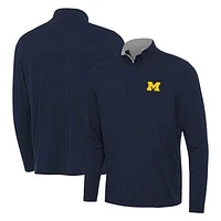 Men's Antigua  Navy Michigan Wolverines Content Quarter-Zip Pullover Top