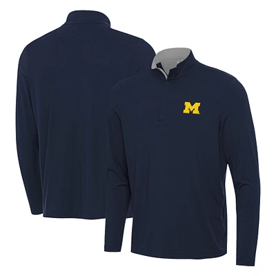 Men's Antigua  Navy Michigan Wolverines Content Quarter-Zip Pullover Top