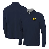 Men's Antigua  Navy Michigan Wolverines Content Quarter-Zip Pullover Top