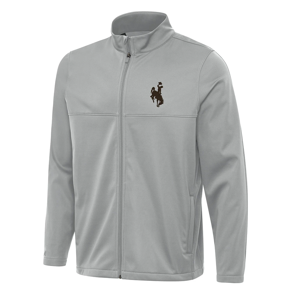 Men's Antigua Wyoming Cowboys Links 2 Full-Zip Golf Jacket