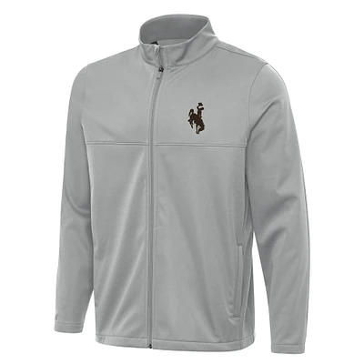 Men's Antigua Wyoming Cowboys Links 2 Full-Zip Golf Jacket