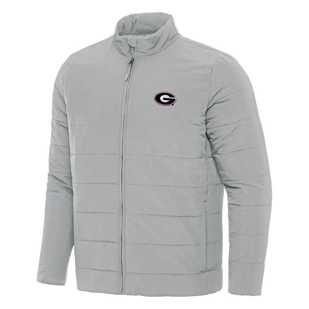 Men's Antigua Gray Georgia Bulldogs Swelter Full-Zip Jacket