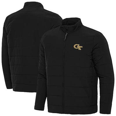 Men's Antigua  Black Georgia Tech Yellow Jackets Swelter Full-Zip Jacket