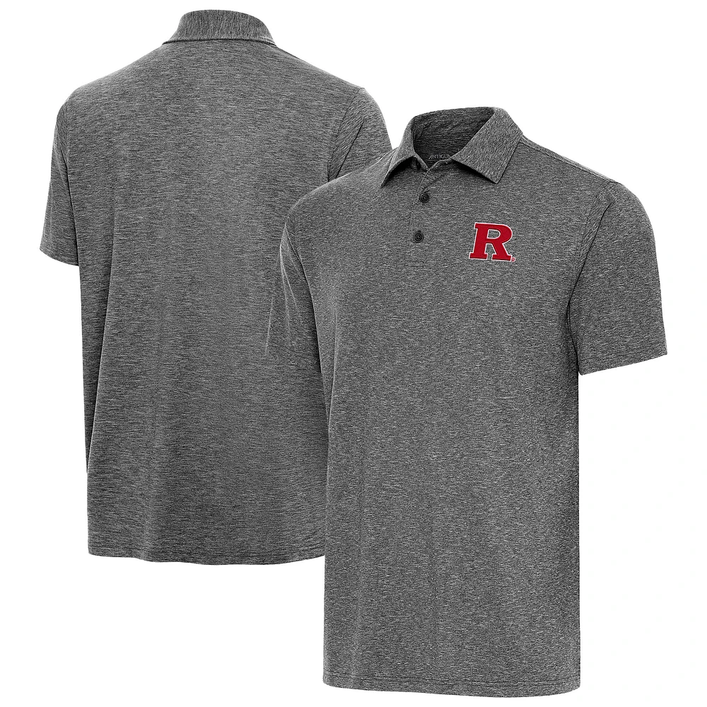 Men's Antigua Heather Black Rutgers Scarlet Knights Big & Tall Par 3 Polo
