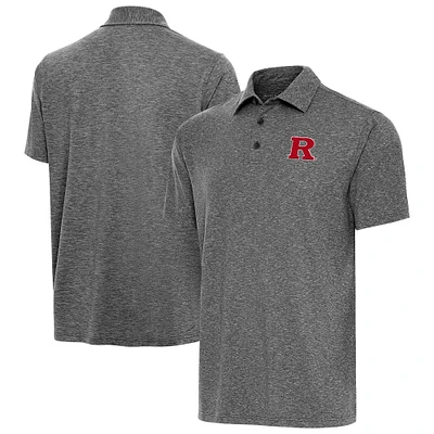 Men's Antigua Heather Black Rutgers Scarlet Knights Big & Tall Par 3 Polo