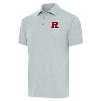 Men's Antigua Heather Gray Rutgers Scarlet Knights Big & Tall Par 3 Polo