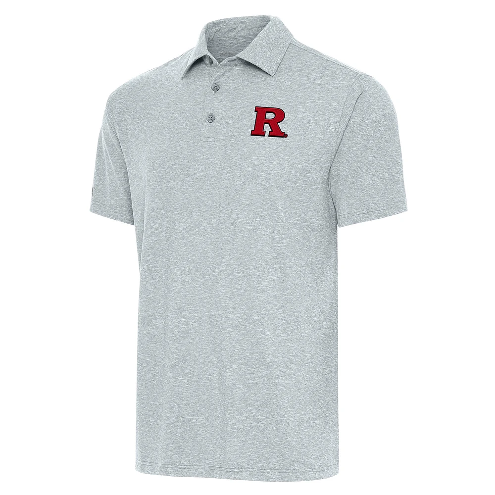 Men's Antigua Heather Gray Rutgers Scarlet Knights Big & Tall Par 3 Polo