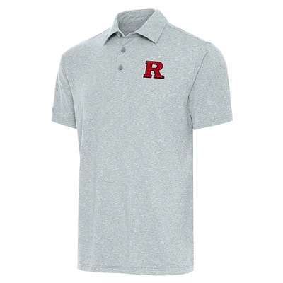 Men's Antigua Heather Gray Rutgers Scarlet Knights Big & Tall Par 3 Polo