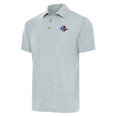 Men's Antigua Heather Gray Tulsa Golden Hurricane Big & Tall Par 3 Polo