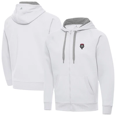 Men's Antigua White New Mexico Lobos Big & Tall Victory Full-Zip Hoodie