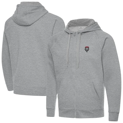 Men's Antigua Heather Gray New Mexico Lobos Big & Tall Victory Full-Zip Hoodie