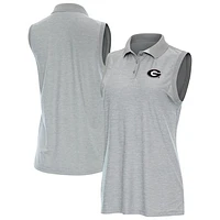 Women's Antigua  Heather Gray Georgia Bulldogs Recap Sleeveless Polo