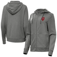 Women's Antigua Heather Indiana Hoosiers Seeker Full-Zip Hoodie Jacket