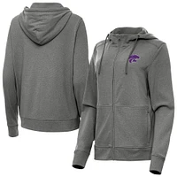 Women's Antigua Heather Kansas State Wildcats Seeker Full-Zip Hoodie Jacket
