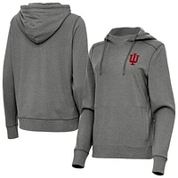 Women's Antigua Heather Indiana Hoosiers Justice Pullover Hoodie