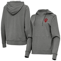 Women's Antigua Heather Indiana Hoosiers Justice Pullover Hoodie