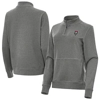 Women's Antigua  Heather Black New Mexico Lobos Crush Quarter-Zip Jacket