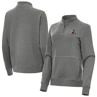Women's Antigua  Heather Black New Mexico State Aggies Crush Quarter-Zip Jacket