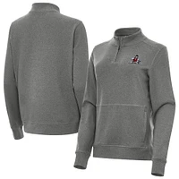 Women's Antigua  Heather Black New Mexico State Aggies Crush Quarter-Zip Jacket