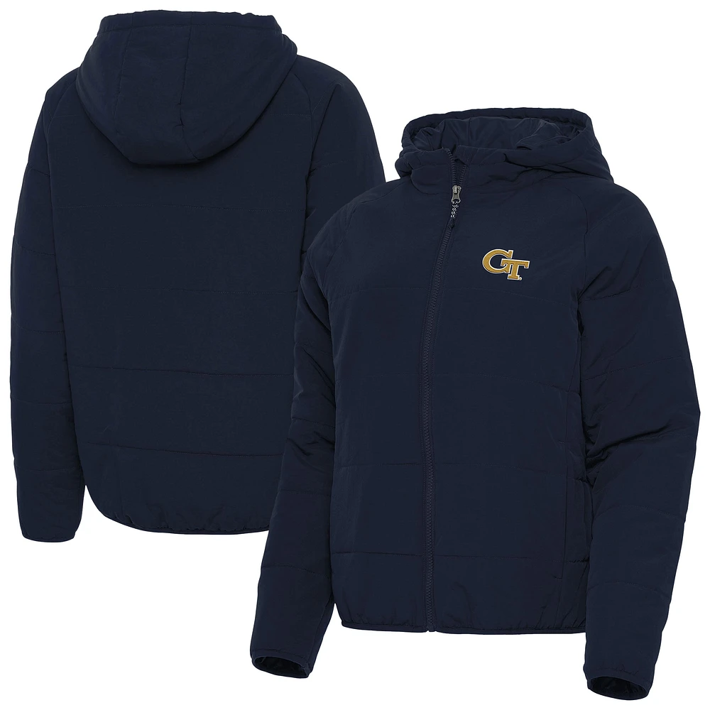 Women's Antigua Navy Georgia Tech Yellow Jackets Universe Full-Zip Hoodie Jacket