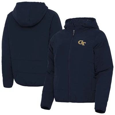 Women's Antigua  Navy Georgia Tech Yellow Jackets Universe Full-Zip Hoodie Jacket