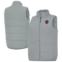 Women's Antigua  Gray Boston College Eagles Experience Full-Zip Puffer Vest